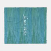 アクアマリンウェーブビーチウェーブトロピカルブルーグリーン フリースブランケット (正面(横))