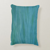 アクアマリンウェーブビーチテーマトロピカルブルーグリーン アクセントクッション (裏面(縦))