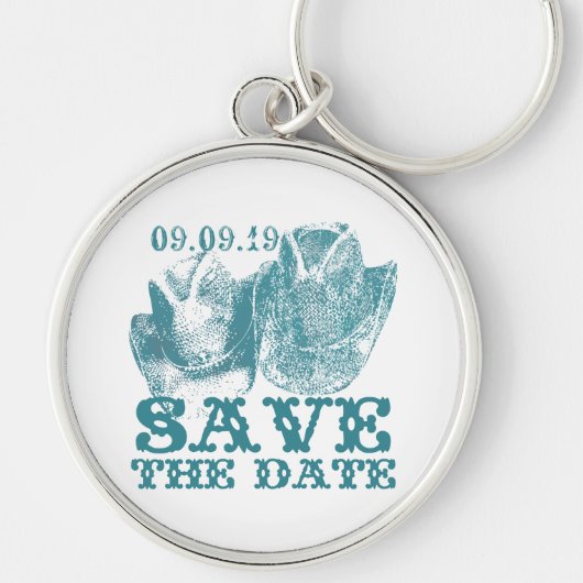 アクアマリンウエスタンヴィンテージウェディング キーホルダー (正面)