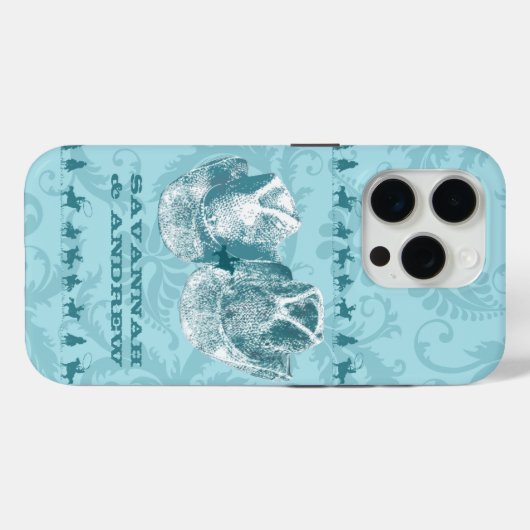 アクアマリンウエスタンヴィンテージウェディング Case-Mate iPhoneケース