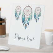 アクアマリンウォーターカラードリームキャッチャーミモザバー 台座サイン (インサイチュ)