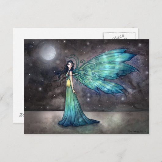 アクアマリンエブシタル妖精の国フェアリーファンタジーアート ポストカード (正面/裏面)