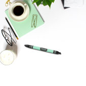 アクアマリンカラークレヨンラップモノグラム 黒ボールペン