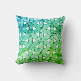 アクアマリングリーンモザイク |生命の花 クッション