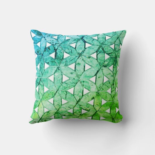 アクアマリングリーンモザイク |生命の花 クッション (裏面)