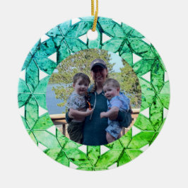 アクアマリングリーンモザイク |生命の花 セラミックオーナメント