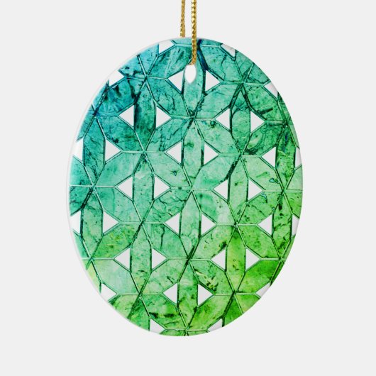 アクアマリングリーンモザイク |生命の花 セラミックオーナメント (右)