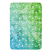 アクアマリングリーンモザイク |生命の花 バスマット (正面縦)