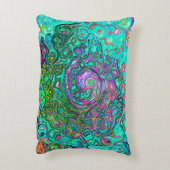 アクアマリングルーヴィ抽象芸術レトロ液スワール アクセントクッション (裏面(縦))