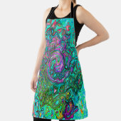 アクアマリングルーヴィ抽象芸術レトロ液スワール エプロン (インサイチュ)
