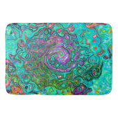 アクアマリングルーヴィ抽象芸術レトロ液スワール バスマット (正面)