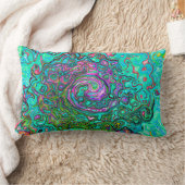 アクアマリングルーヴィ抽象芸術レトロ液スワール ランバークッション (ブランケット)