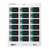 アクアマリングレーのまわりにダマスク住所 シール (フルシート)