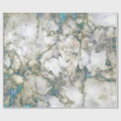 アクアマリングレーグリッターブルーマーブルシャイニーグラム ラッピングペーパー (フラット)