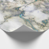 アクアマリングレーグリッターブルーマーブルシャイニーグラム ラッピングペーパー (角)