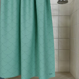 アクアマリンシーグリーンマーメはかりで測イド シャワーカーテン