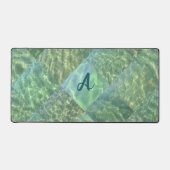 アクアマリンシーホムウォーターパッチワークモノグラム デスクマット (正面)