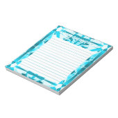 アクアマリンジェムストーンが並パーソナライズされたぶ ノートパッド (回転)