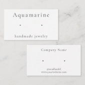 アクアマリンジェムストーンイヤリングジュエリーディスプレイカード エンクロージャーカード (正面/裏面)