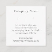 アクアマリンジェムストーンイヤリングジュエリーディスプレイカード エンクロージャーカード (裏面)