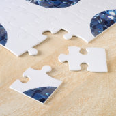 アクアマリンジェムストーンスカイブルー ジグソーパズル (側面)