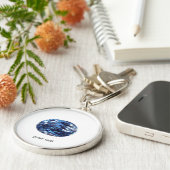 アクアマリンジェムストーン、スカイブルー キーホルダー (側面)