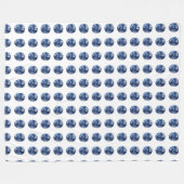 アクアマリンジェムストーン、スカイブルー フリースブランケット (正面(横))