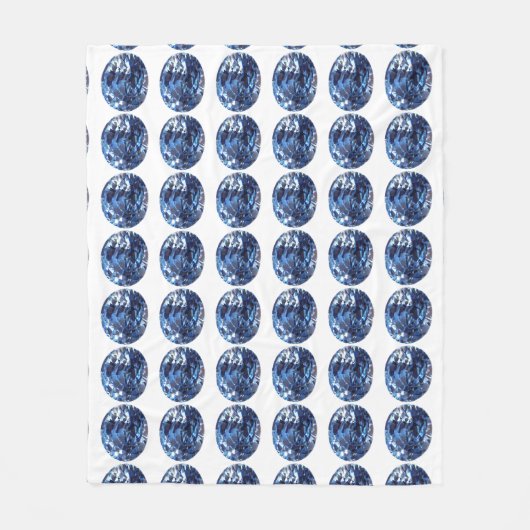 アクアマリンジェムストーン、スカイブルー フリースブランケット (正面)