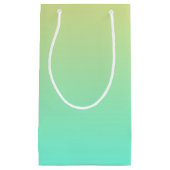 アクアマリンターコイズから黄色グラデーション スモールペーパーバッグ (正面)