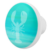 アクアマリンターコイズシーウォーターとロブスター セラミックノブ (右)