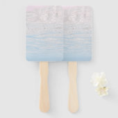 アクアマリンターコイズブルーサマーウェーブ空白の ハンドファン (正面&裏面)