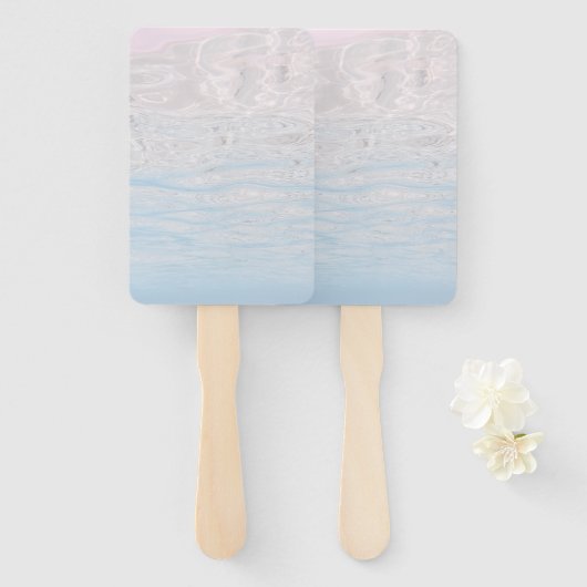 アクアマリンターコイズブルーサマーウェーブ空白の ハンドファン (正面&裏面)