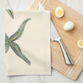 アクアマリントリプルヒトデ キッチンタオル (四つ折り)