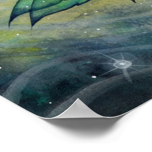 アクアマリンフェアリーファンタジーアートポスタープリント ポスター (角)