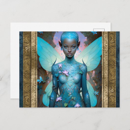 アクアマリンフェアリーファンタジーアート ポストカード (正面/裏面)