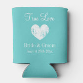 アクアマリンブルーとホワイト結婚のテーマクーラー 缶クーラー (裏面)