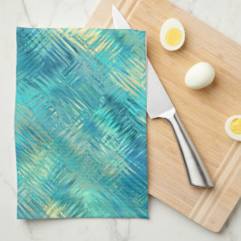 アクアマリンブルークリスタルジェルテクスチャ キッチンタオル