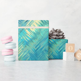 アクアマリンブルークリスタルジェルテクスチャ ラッピングペーパー