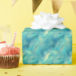 アクアマリンブルークリスタルジェルテクスチャ ラッピングペーパー