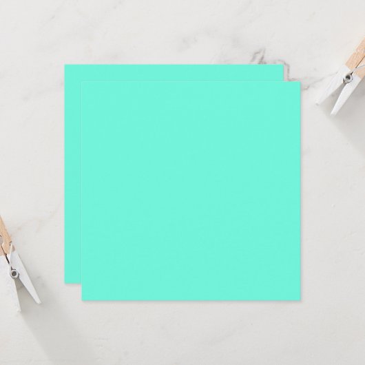 アクアマリンブルーグリーンターコイズ無地のカラー カード (正面/裏面インサイチュ)