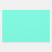 アクアマリンブルーグリーンターコイズ無地のカラー ラッピングペーパーシート (正面2)