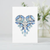 アクアマリンブルーシルバーダイヤモンド感謝していハートユー サンキューカード (スタンド正面)