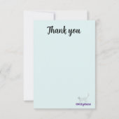 アクアマリンブルーシルバーハート感謝していジュエリーユー サンキューカード (裏面)