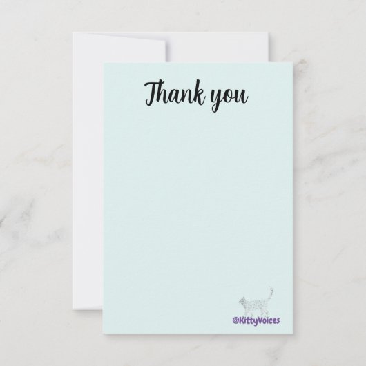 アクアマリンブルーシルバーハート感謝していジュエリーユー サンキューカード (裏面)