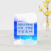 アクアマリンブルー水彩抽象芸術へようこそ カード (黄色い花)