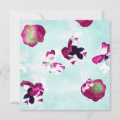 アクアマリンマゼンタパンジーバルミツワー招待状 招待状 (裏面)