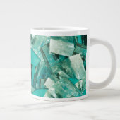 アクアマリンマーチ誕生石ブルーグリーンクリスタルジェム ジャンボコーヒーマグカップ (右)