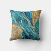 アクアマリンリバー抽象芸術モザイクアート クッション (裏面)