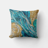 アクアマリンリバー抽象芸術モザイクアート クッション (正面)