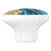 アクアマリンリバー抽象芸術モザイクアート セラミックノブ (側面)